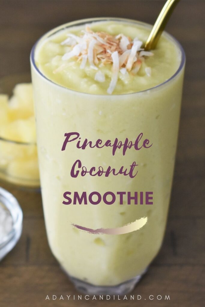 Front view of Pineapple Avocado smoothie. 