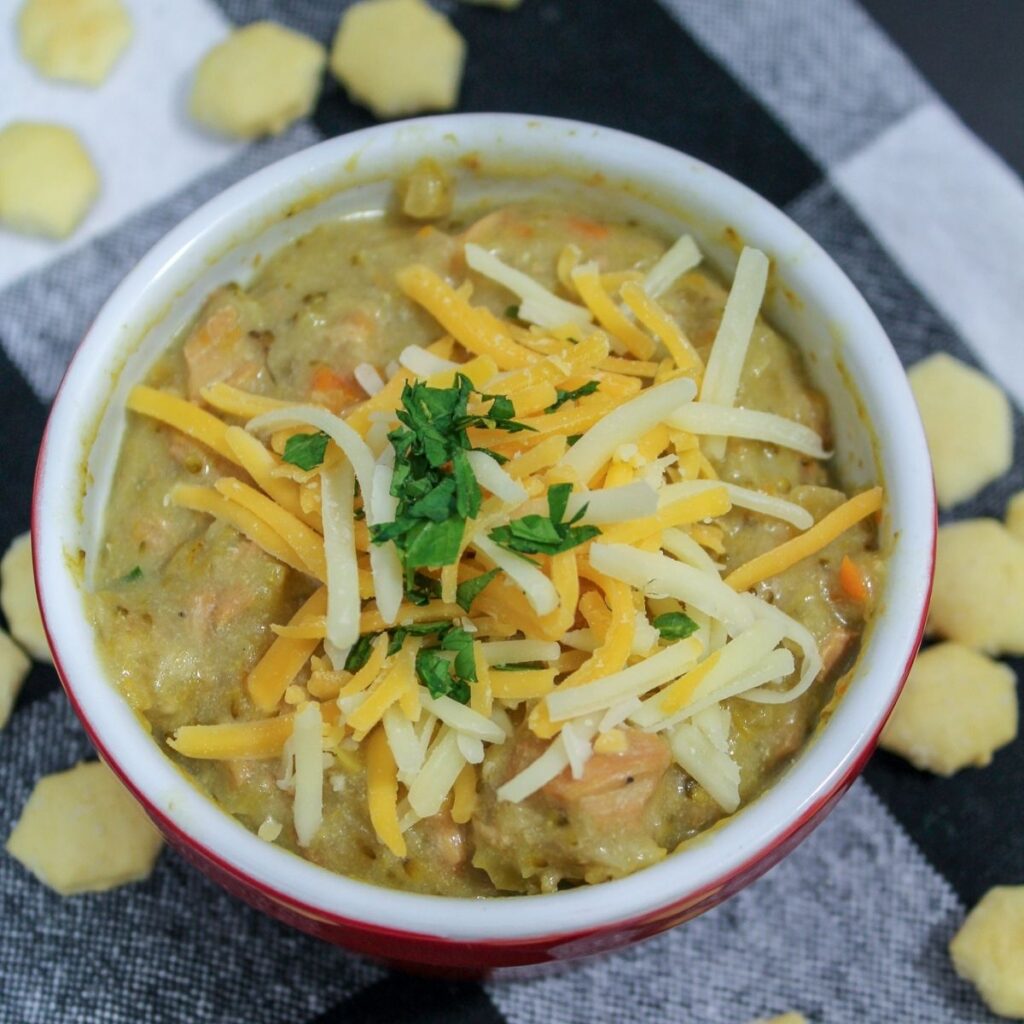 Chicken Broccoli Cheese Soup made in the crockpot.  