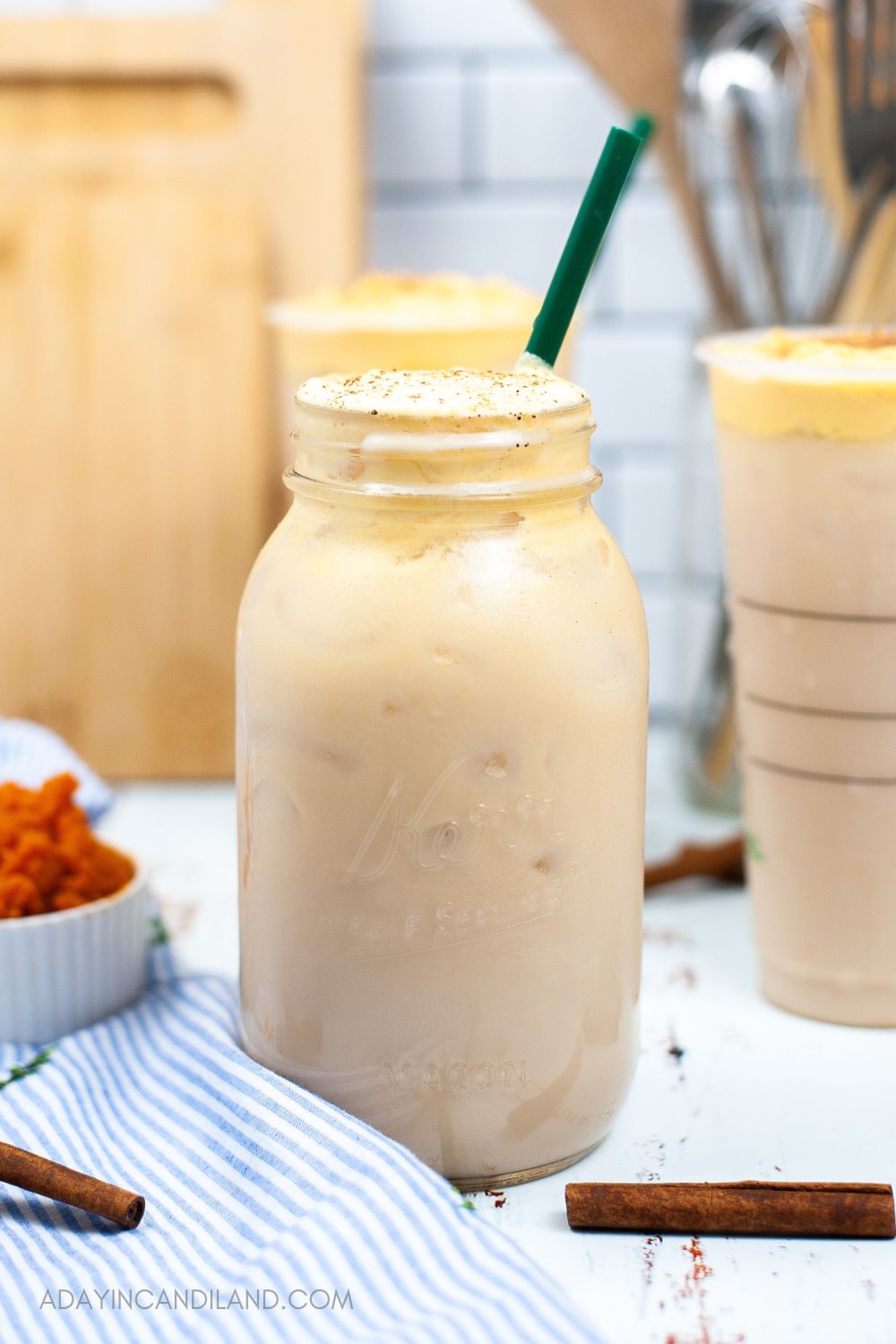 Iced Chai Tea Latte With Pumpkin Cold Foam - A Day In Candiland