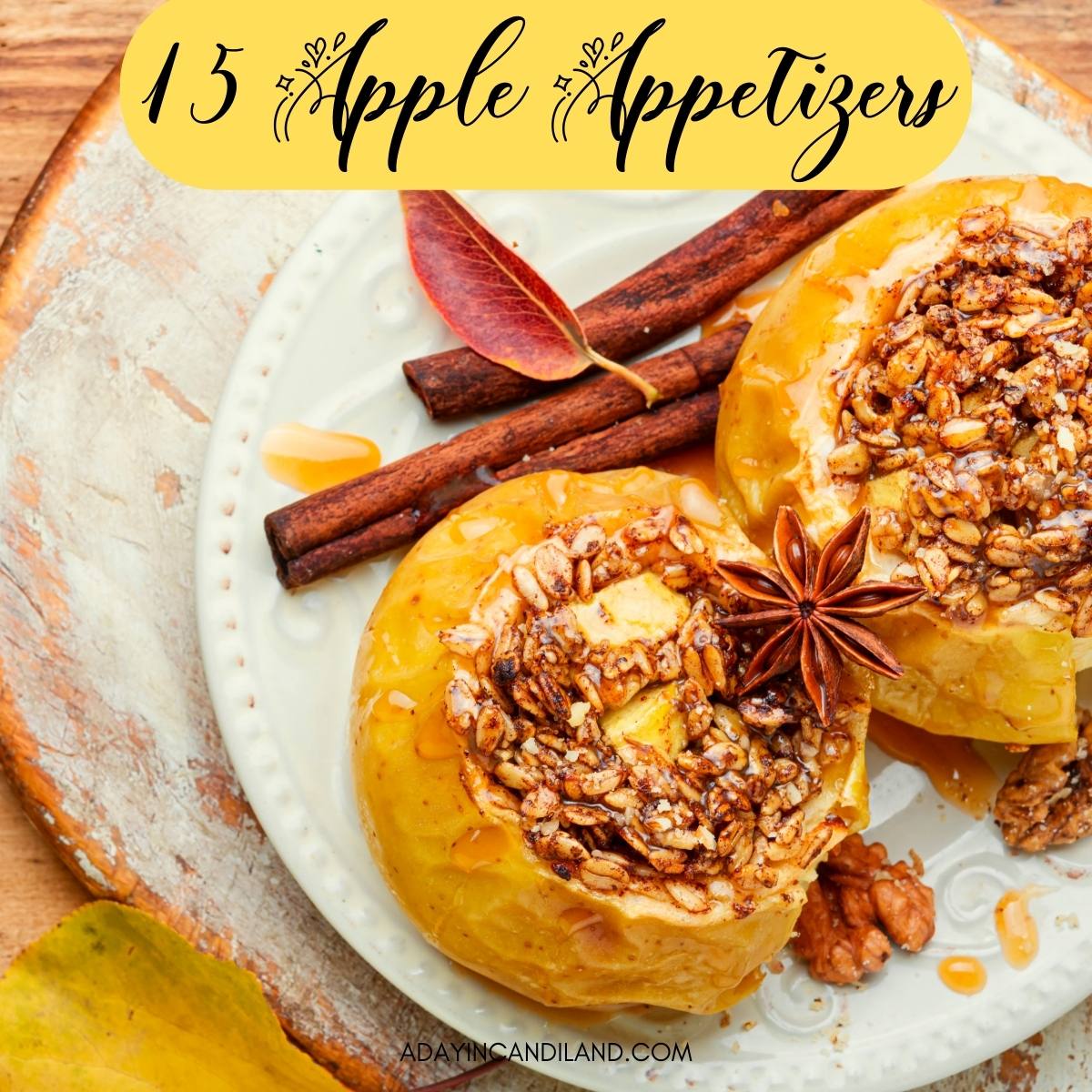 Baked Apple on white plate.