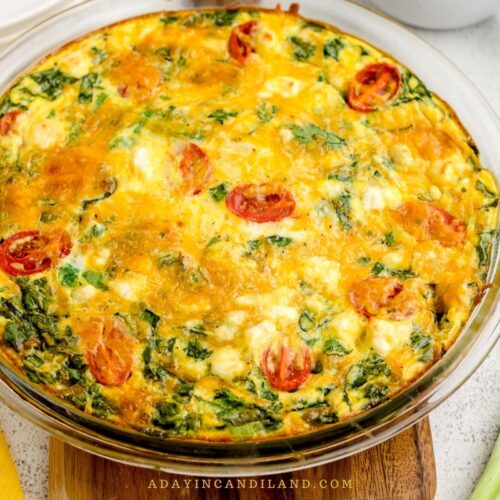Crustless Spinach and Feta Quiche - A Day In Candiland