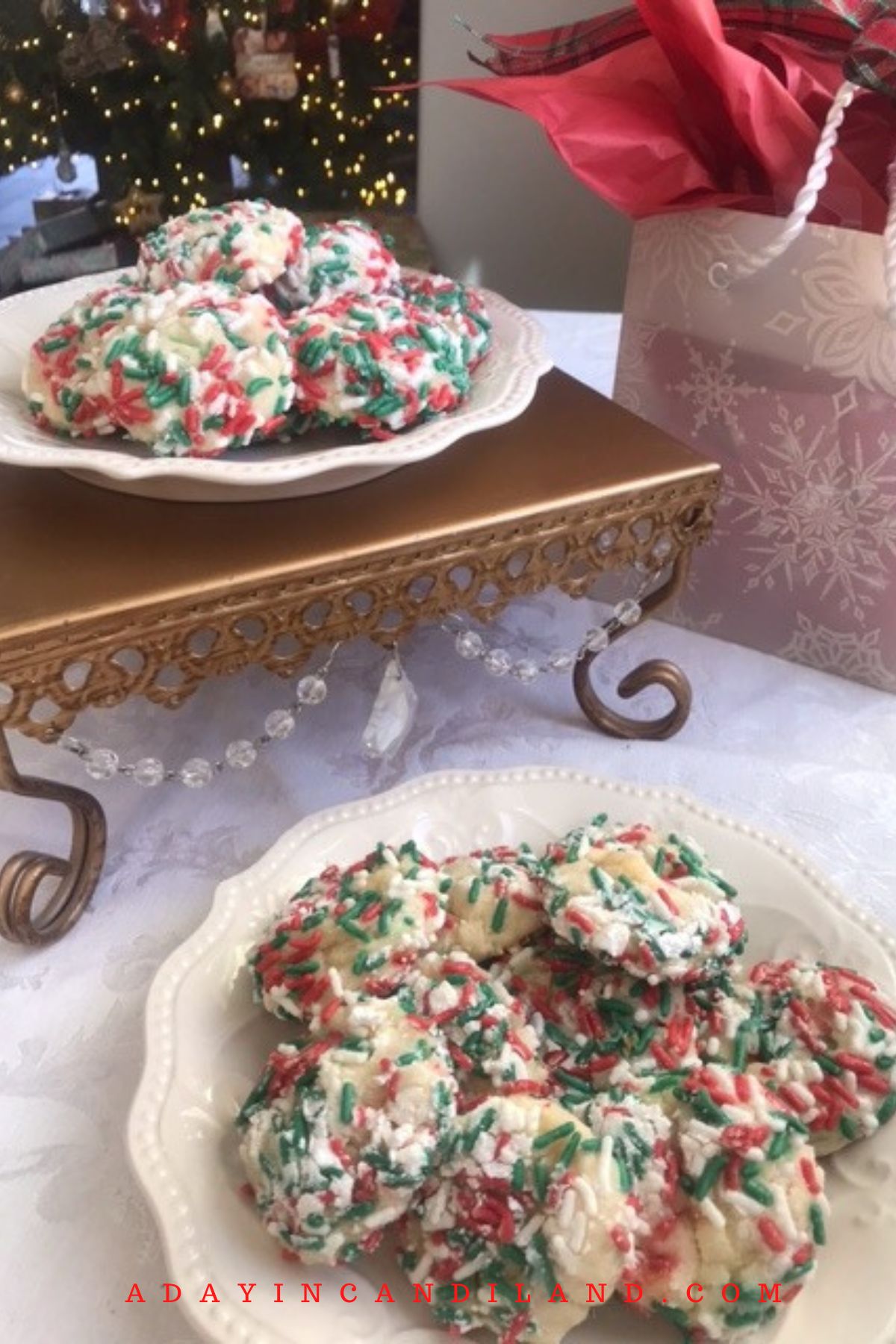 Gooey Butter Cookies on a white plate. 