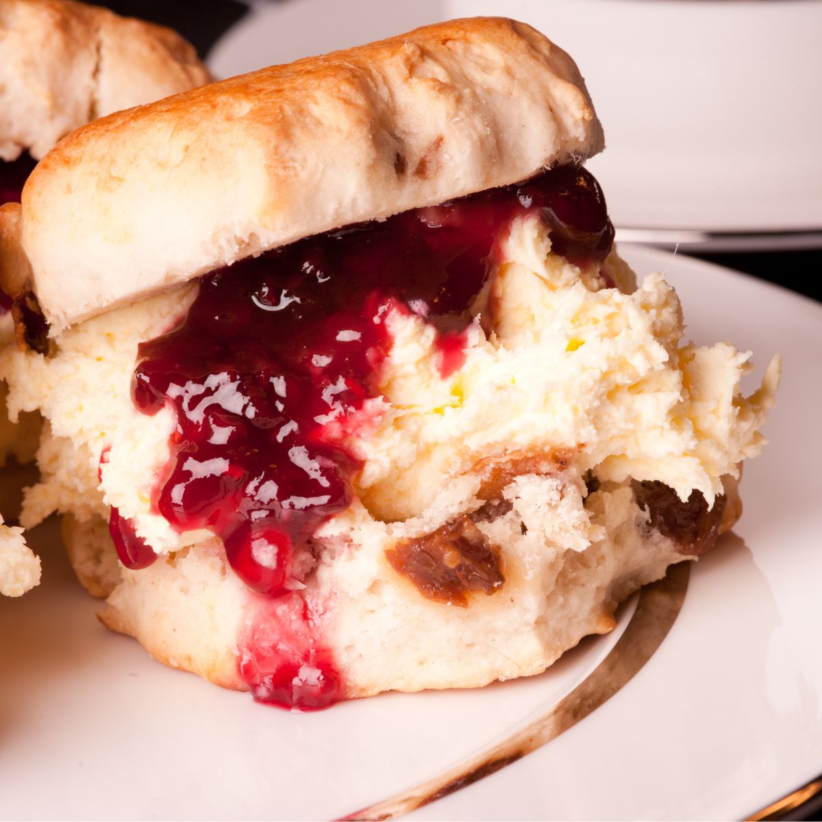 Scone with Clotted Cream and Jam. 