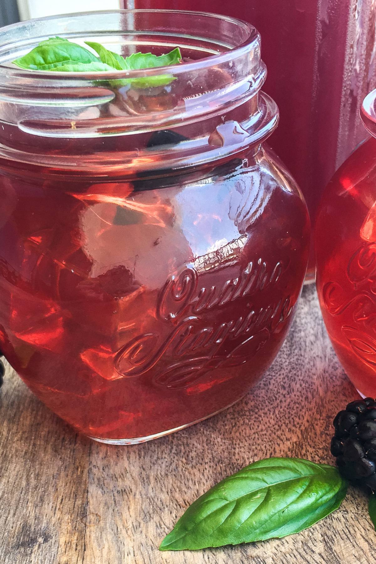 Glass Mugs of Blackberry Iced Tea made in an Instant Pot.