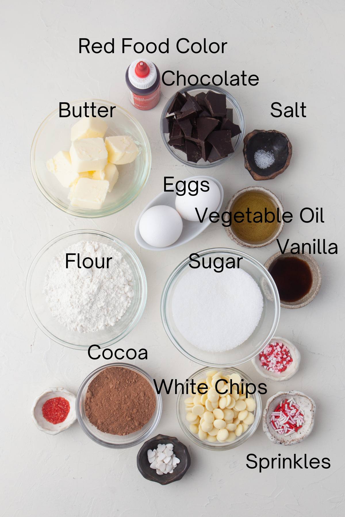 Ingredients for Mini Brownie Bites. 