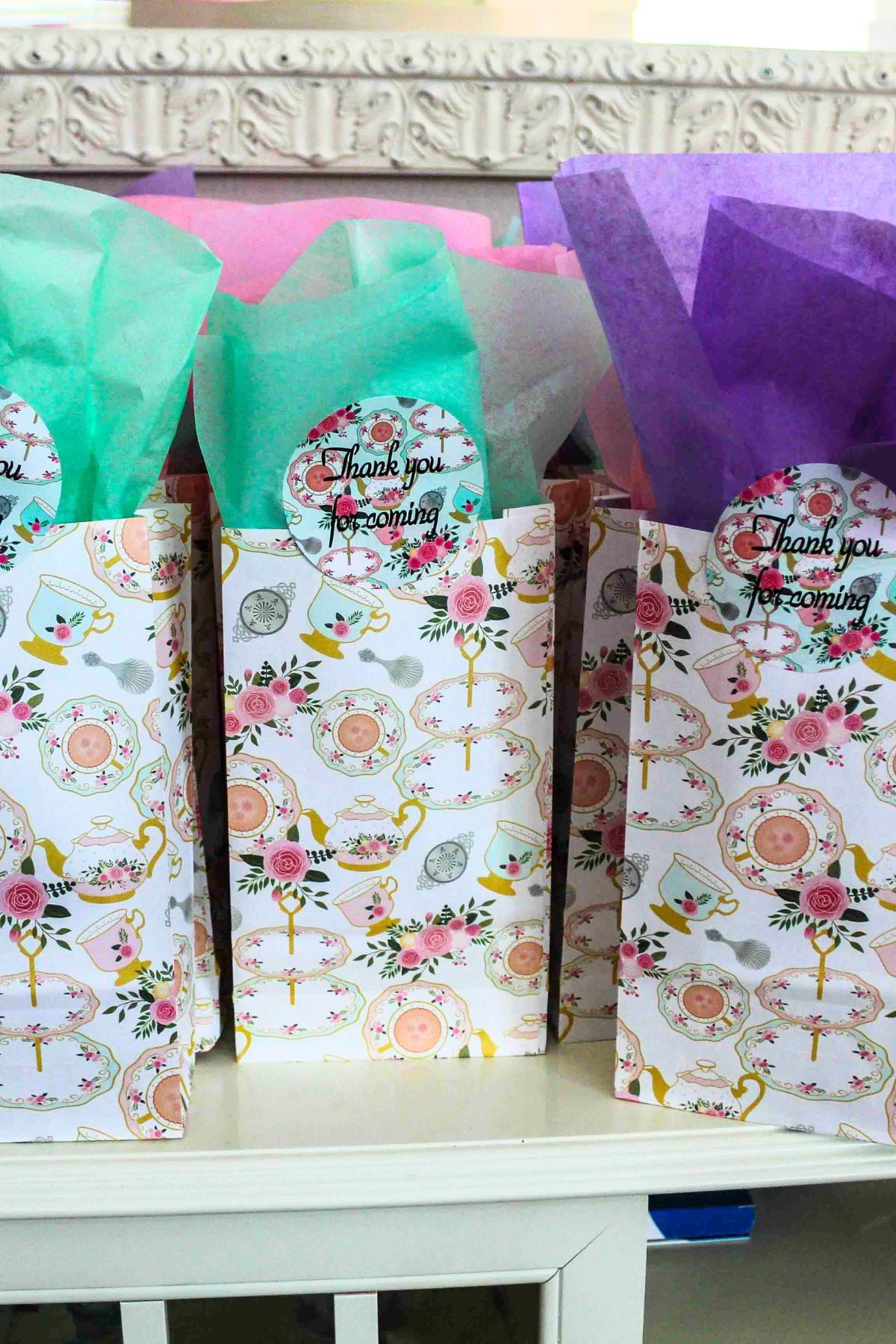 Tea party favors for a tea party. 