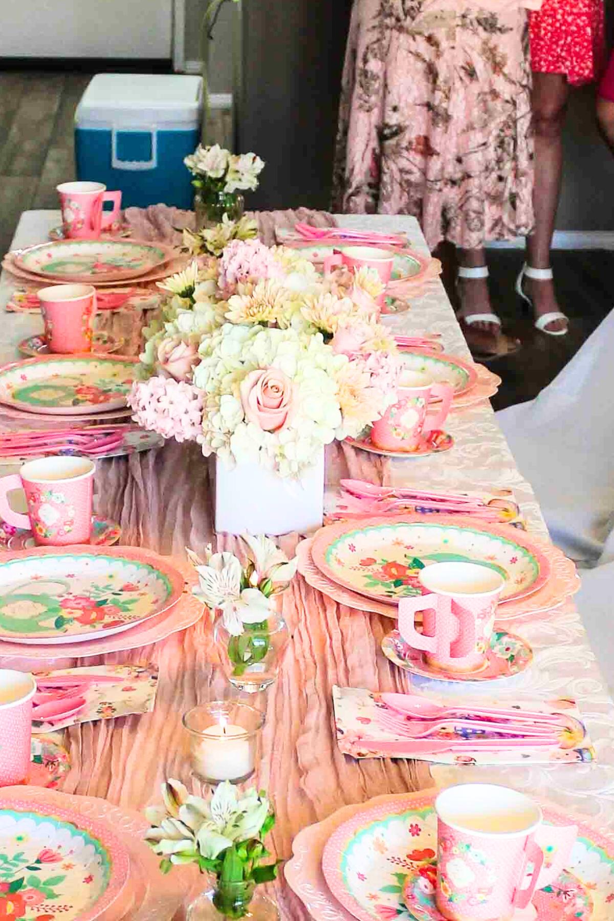 Tea Table for birthday tea party. 