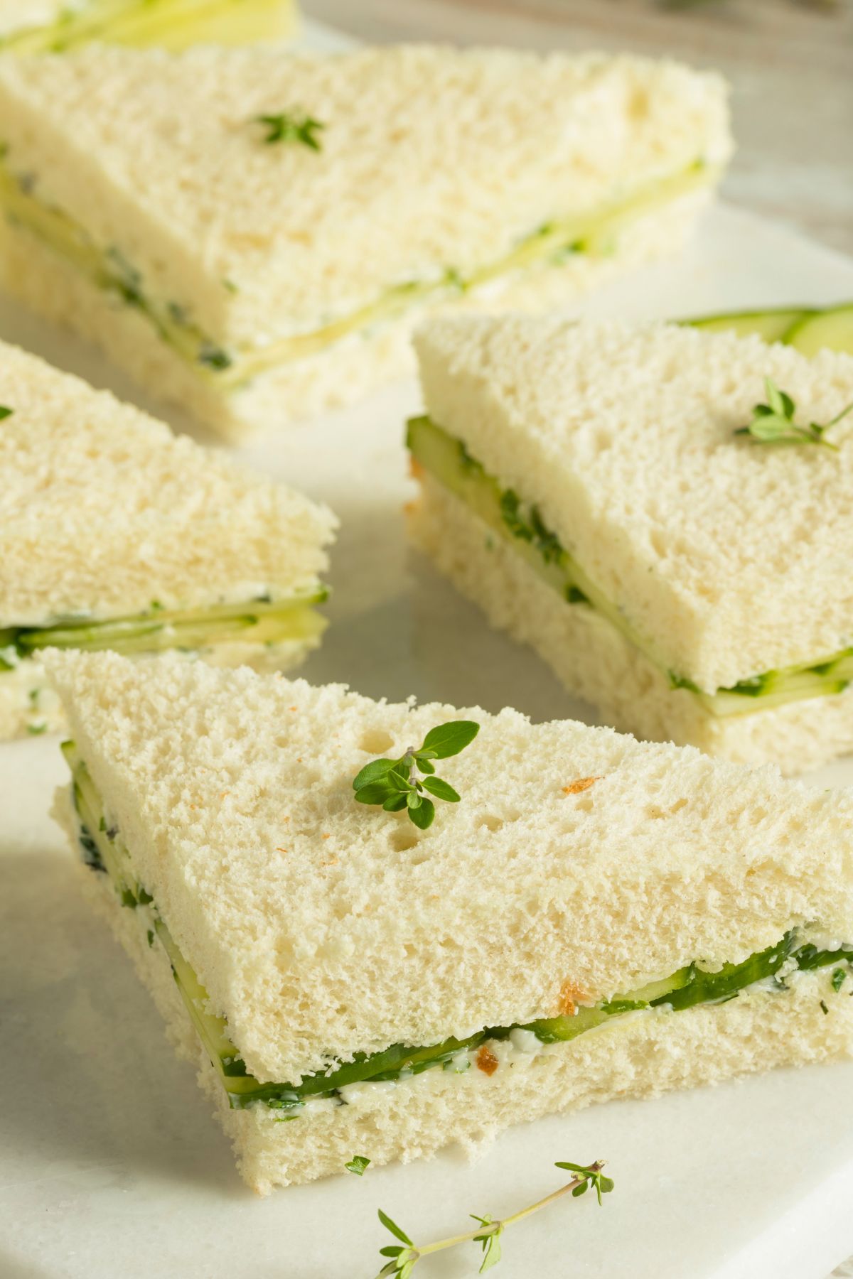 Cucumber Tea Sandwiches for a Garden Tea Party. 