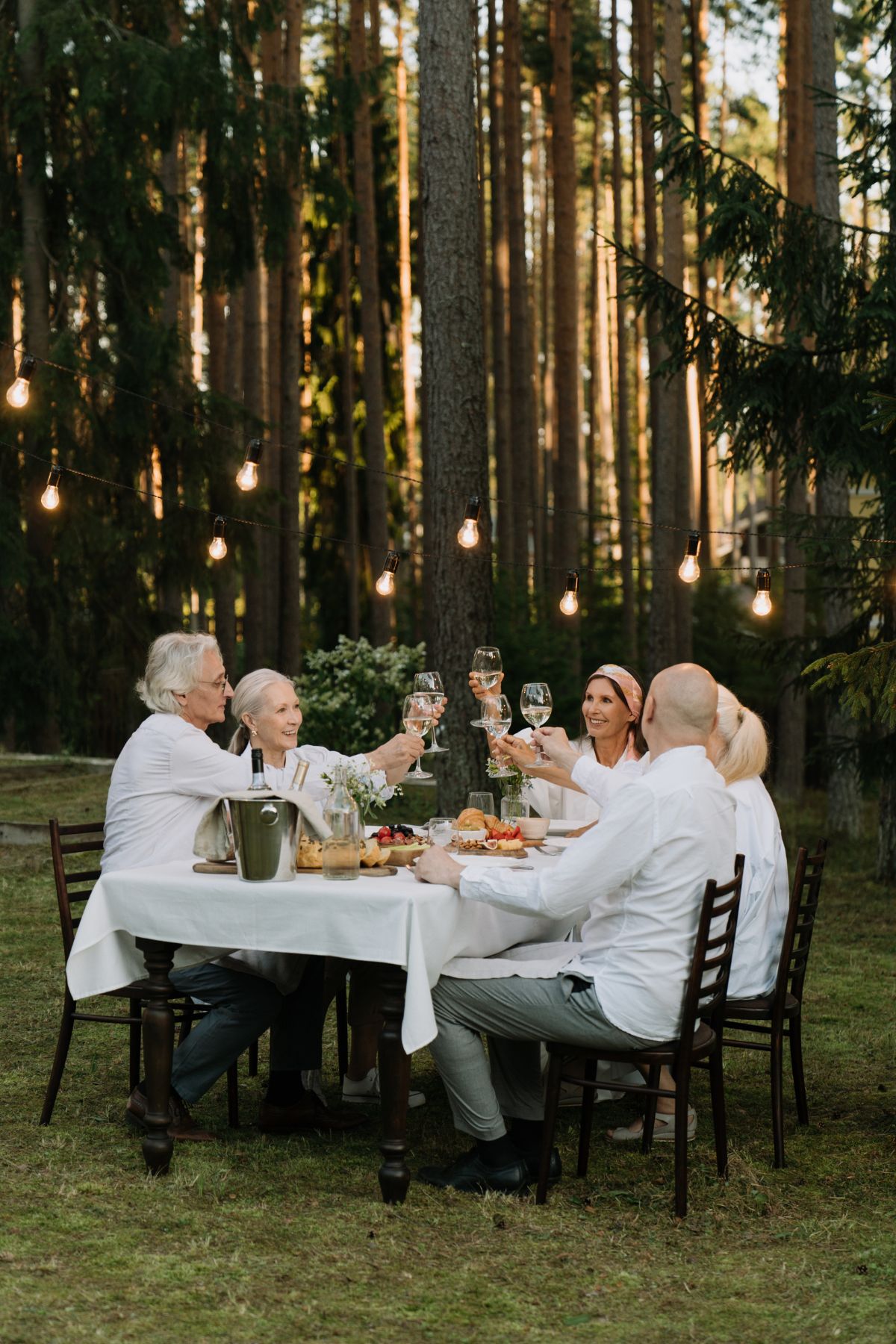 Sitting at a table in a Garden for a Tea Party.